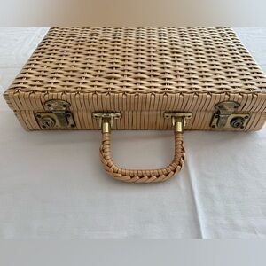 Vintage Wicker Basket Briefcase